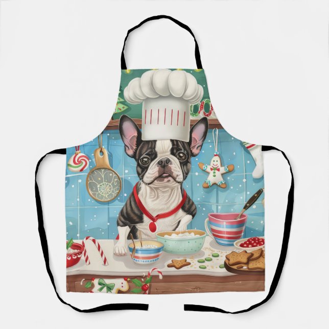 Tablier Boisson de Noël de Boston Terrier (Recto)