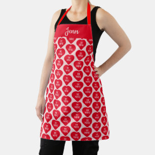 Tablier Bold Be Mine Heart Design en rouge et rose