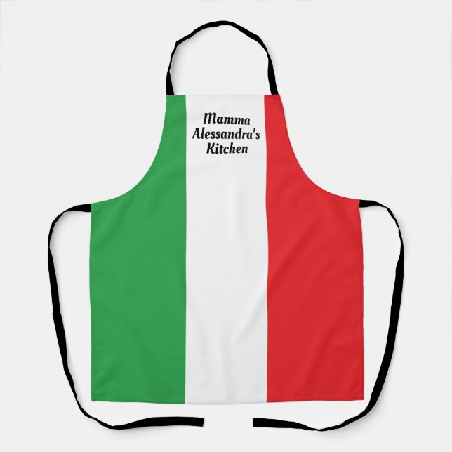 Tablier Bold Italian Flag of Italy Personalized Apron (Recto)