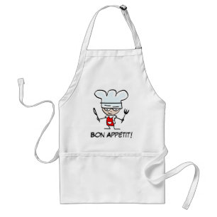 Tablier bon appétit bbq avec chef de dessin animé 