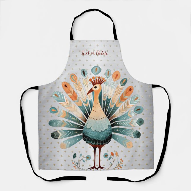 Tablier Bon thanksgiving Colorée Turquie Golden Stars (Recto)