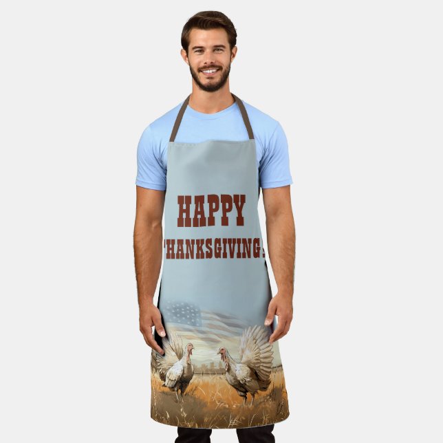 Tablier BON THANKSGIVING ! Don d'homme modifiable (Porté)