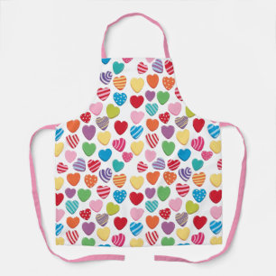 Tablier bonbons colorés motif de coeur de la Saint-Valenti