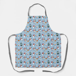 Tablier Bonhommes de neige de Noël sur la glace motif de v