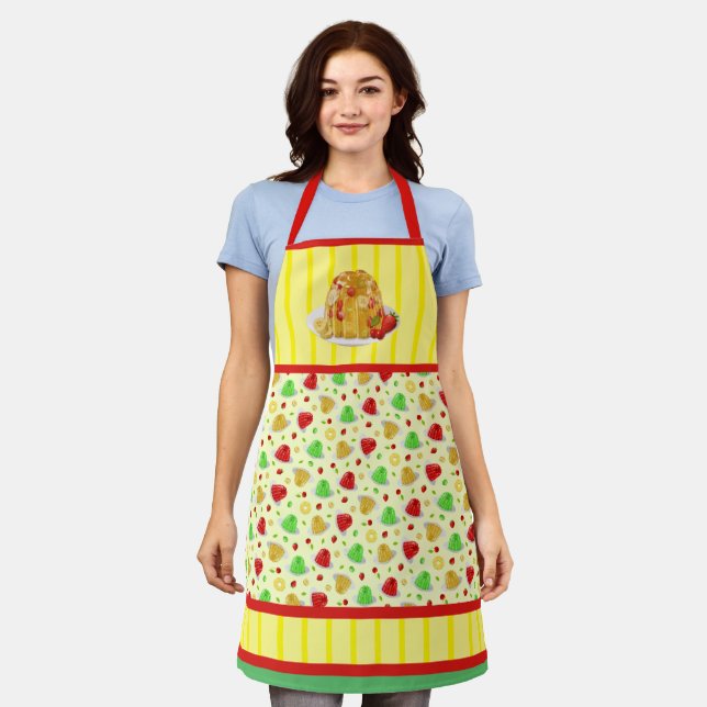 Tablier Bonjour Jello Retro Pink Apron (Porté)