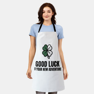 Tablier Bonne Chance Dans Votre Nouvelle Aventure Trèfle à
