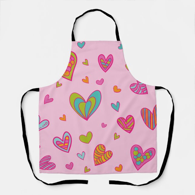 Tablier Bonne Saint Valentin 2024 Avec amour du coeur (Recto)