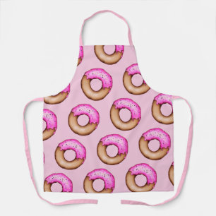 Tablier Bons beignets congelés rose avec Motif d'arrosage