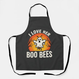 Tablier Boo Bees Halloween Ghost Bee Drôle Design_1