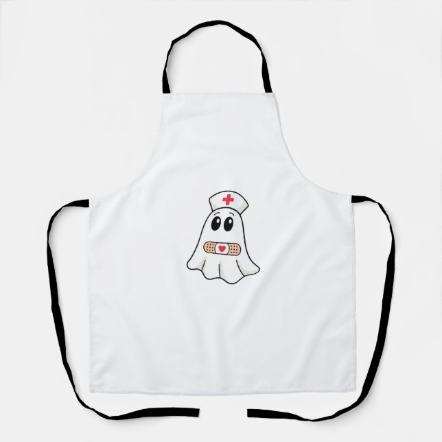 Tablier BOO CREW Ghost Nurse Funny Halloween Essentiel (Recto)