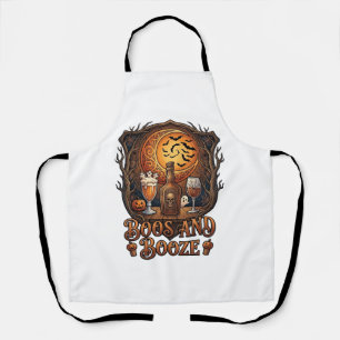 Tablier Boos Boisson Halloween Crâne Bouteille Bière Vin C