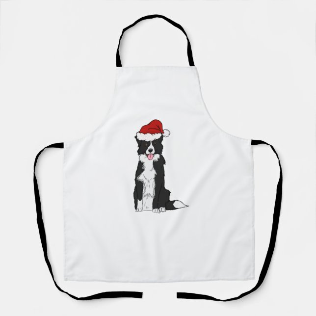 Tablier Bordure de Noël Collie 1 (Recto)