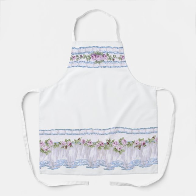 Tablier Bordure Vintage violet rouille (Recto)