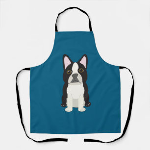 Tablier Boston Terrier bleu