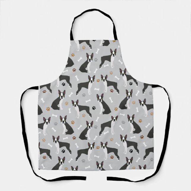 Tablier Boston Terrier Bones and Paws Apron (Recto)