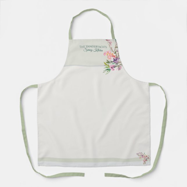 Tablier Botanical Spring Floral Watercolor  (Recto)