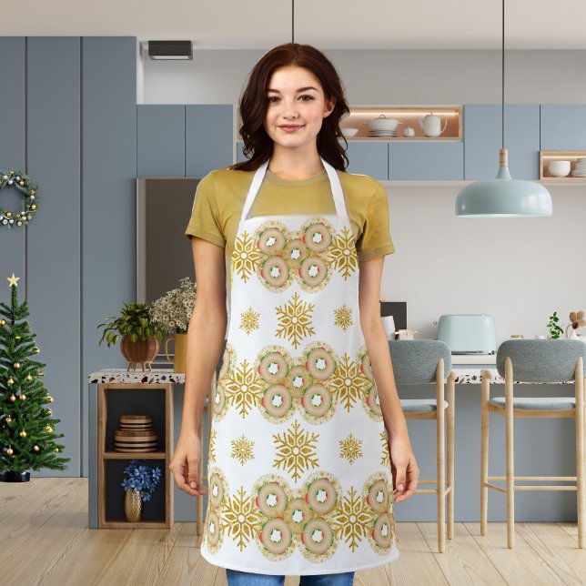 Tablier Boucles de bagel et jolis flocons blancs (Créateur téléchargé)