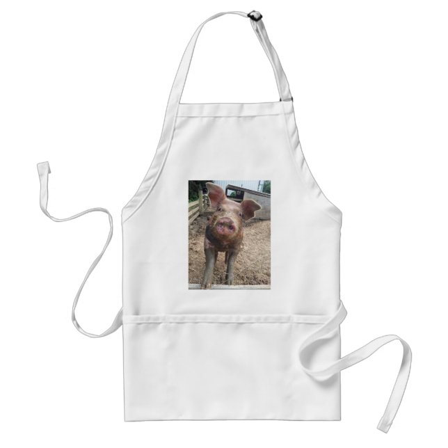 Tablier boueux mignon et drôle de porc (Devant)