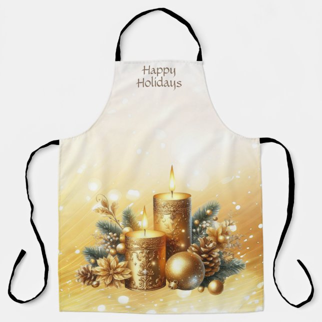 Tablier Bougies d'or Christmas Holiday Apron (Recto)