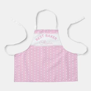Tablier Boulangerie à tête super mignonne Pink Polka Dot G