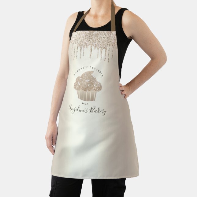 Tablier Boulangerie Cupcake Gold Parties scintillant Drive (Insitu)