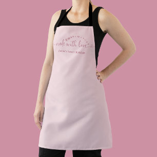 Tablier Boulangerie minimaliste écriture rose faite avec a