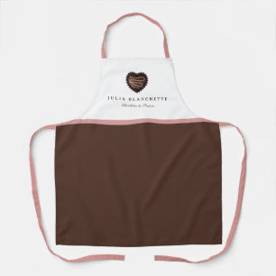Tablier Boulangerie simple et propre Brown et rose