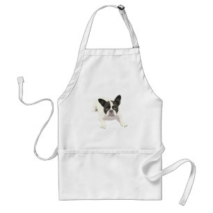 Tablier Bouledogue français noir et blanc mignon sur le