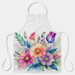 Tablier Bouquet d'aquarelle de fleurs