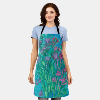 Tablier Bouquet de fleurs d'été fleur sauvage peinture flo