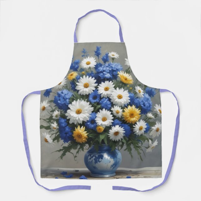 Tablier Bouquet de fleurs Elégante aquarelle (Recto)