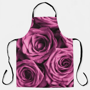 Tablier Bouquet de roses violets, fleurs fleuris arrière -
