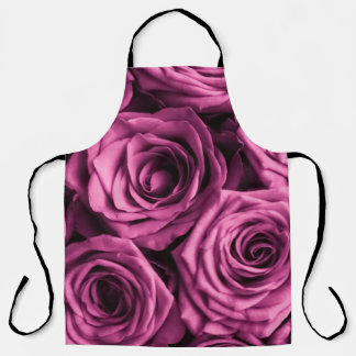 Tablier Bouquet de roses violets, fleurs fleuris arrière -