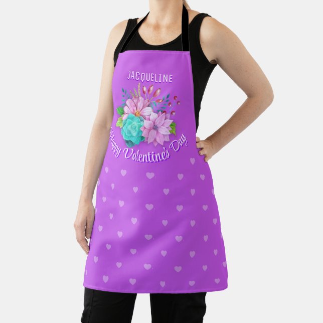 Tablier Bouquet mignon sur Bright Purple Valentine (Insitu)