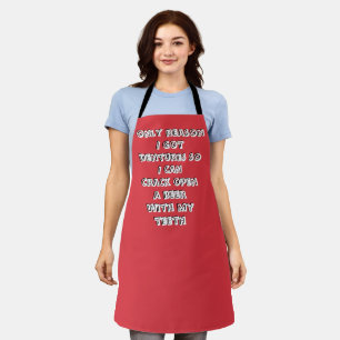 Tablier Bouteille Ouverture Dents Apron