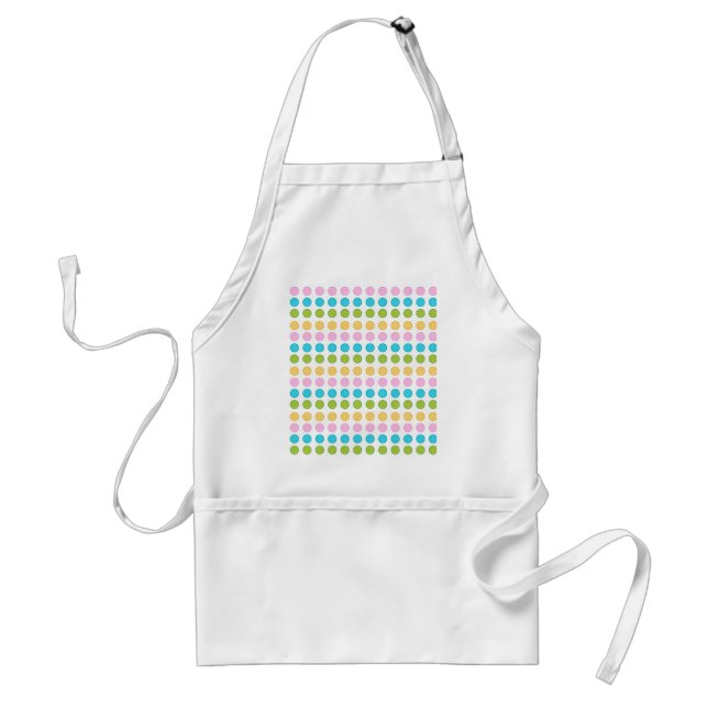 Tablier Bouton bleu rose jaune motif accessoires tendance (Devant)