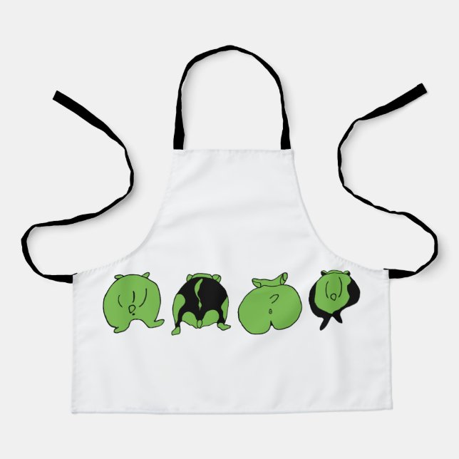 Tablier Boutons de hamster vert (Recto)