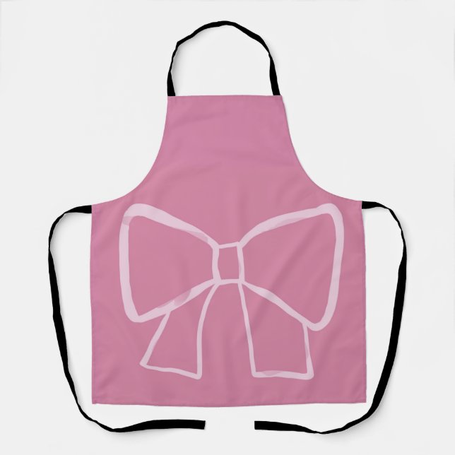 Tablier Bow rose minimaliste (Recto)