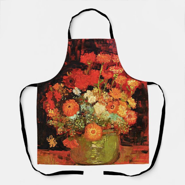 Tablier Bowl avec Zinnias par Vincent van Gogh (Recto)