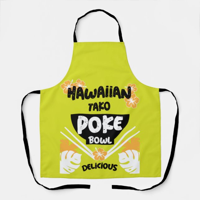 Tablier Bowl de Poke Hawaïen Tako Poke Apron (Recto)