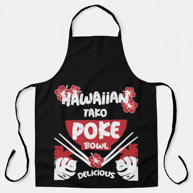 Tablier Bowl de Poke Hawaïen Tako Poke Apron (Recto)