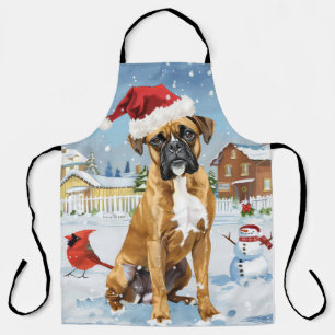Tablier Boxer Chien Winter Wonderland Noël Joie
