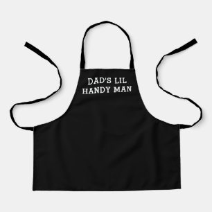 Tablier Boys mignon noir blanc Handy Man Typographie