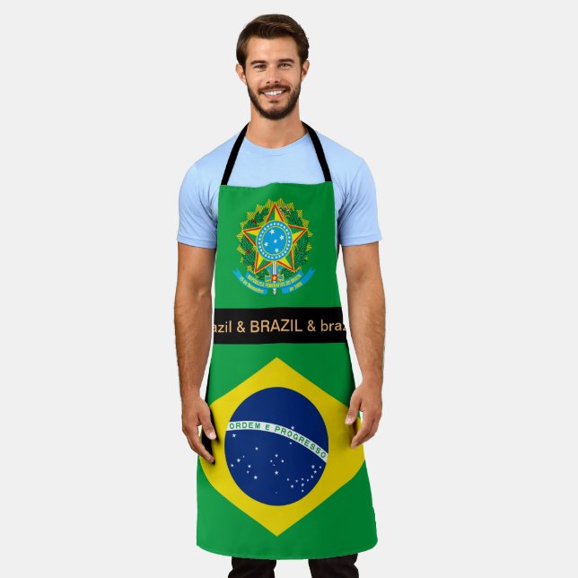 Tablier Brésil Drapeau Apron, Brésil Cuisine des chefs (Porté)