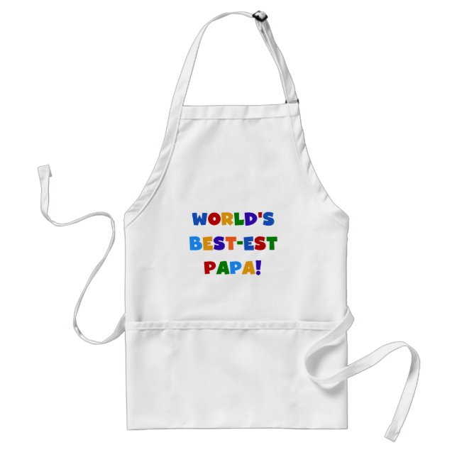 Tablier Bright Colours World's Best Papa Tshirts and Gifts (Devant)
