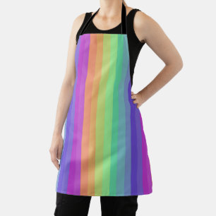 Tablier Bright Pastel Rainbow Stripe Tout-En-Plan