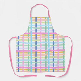 Tablier Bright Rainbow Plaid Kitchen Apron - Maximalist