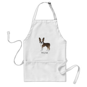 Tablier Brindle Boston Terrier Cartoon Dog & Custom Name