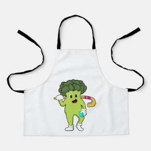Tablier Broccoli à Hockey avec chauve-souris de hockey