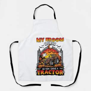 Tablier Broom Broke Tractor Halloween Sorcières Fantômes_1